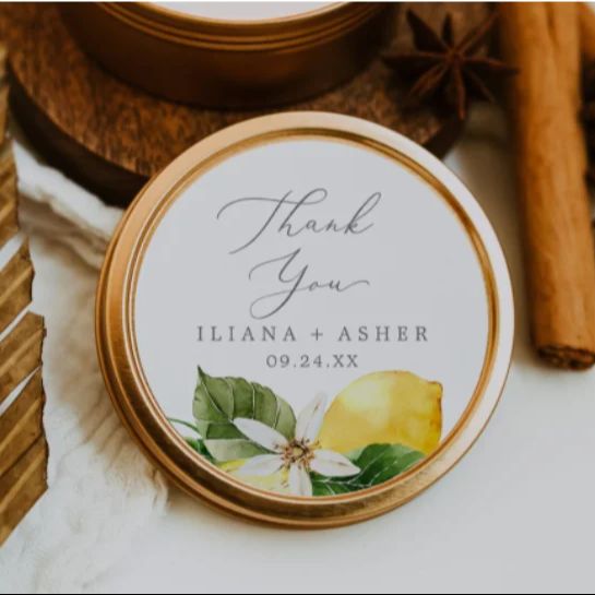 Custom Lemon Wedding Thank You - đánh giá và giá Personalised Candle Label