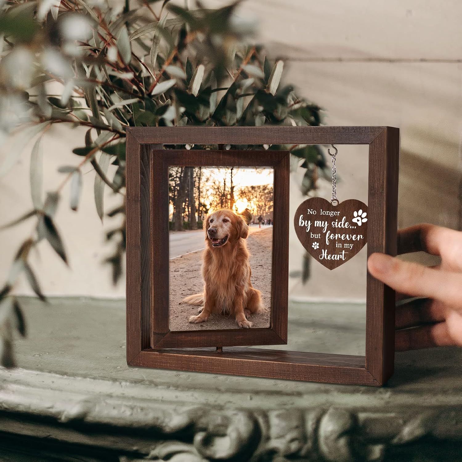 Pet Memorial Photo Frame for D - đánh giá và giá Engraved Wood Frame