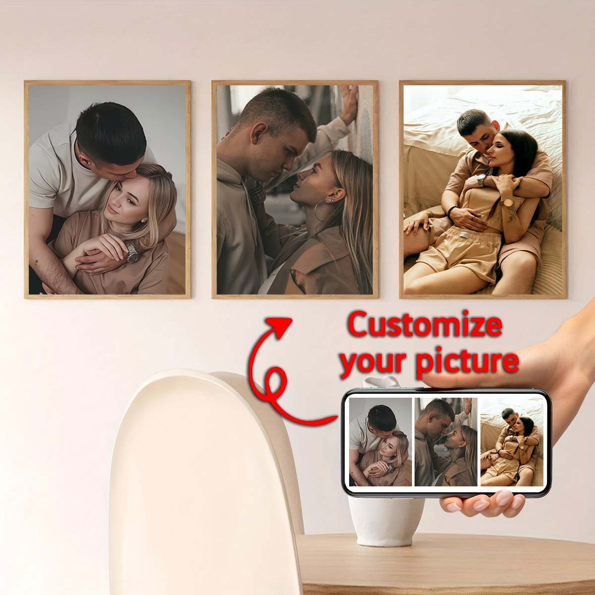 Triptych - 2D custom photo woo - đánh giá và giá Engraved Wood Frame