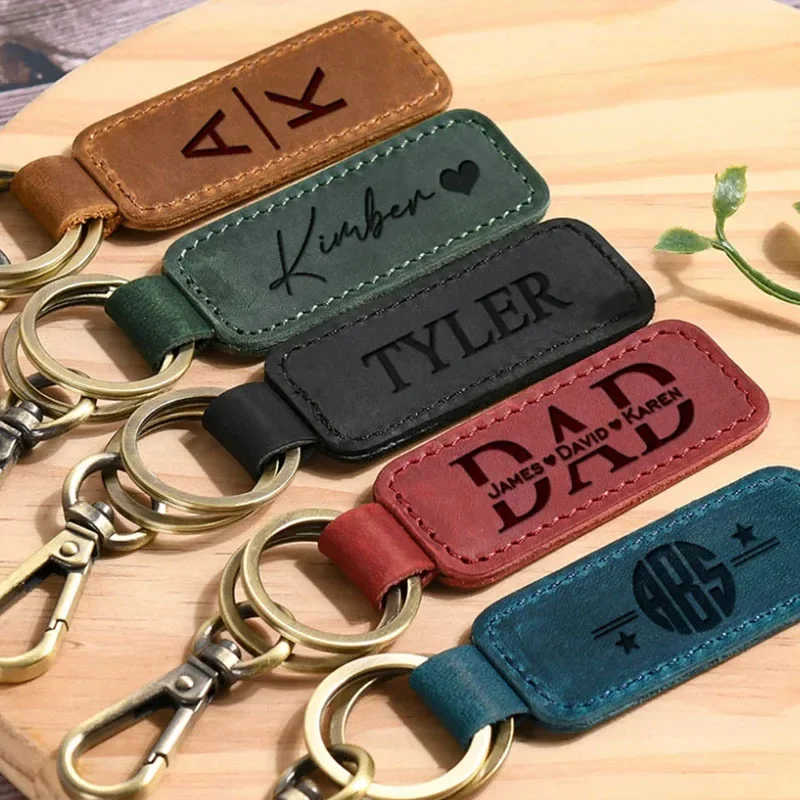 Laser Custom Logo Leather Keyc - đánh giá và giá Initial Ring Custom