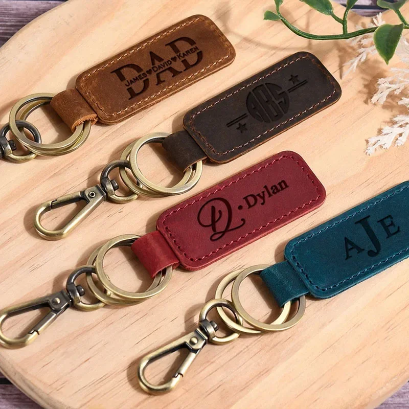 Laser Custom Logo Leather Keyc - đánh giá và giá Initial Ring Custom