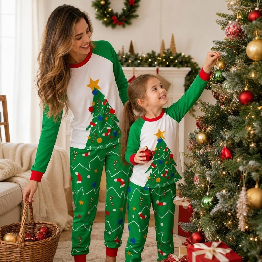 Long Sleeve Christmas Pyjamas  - đánh giá và giá Family Tree Print