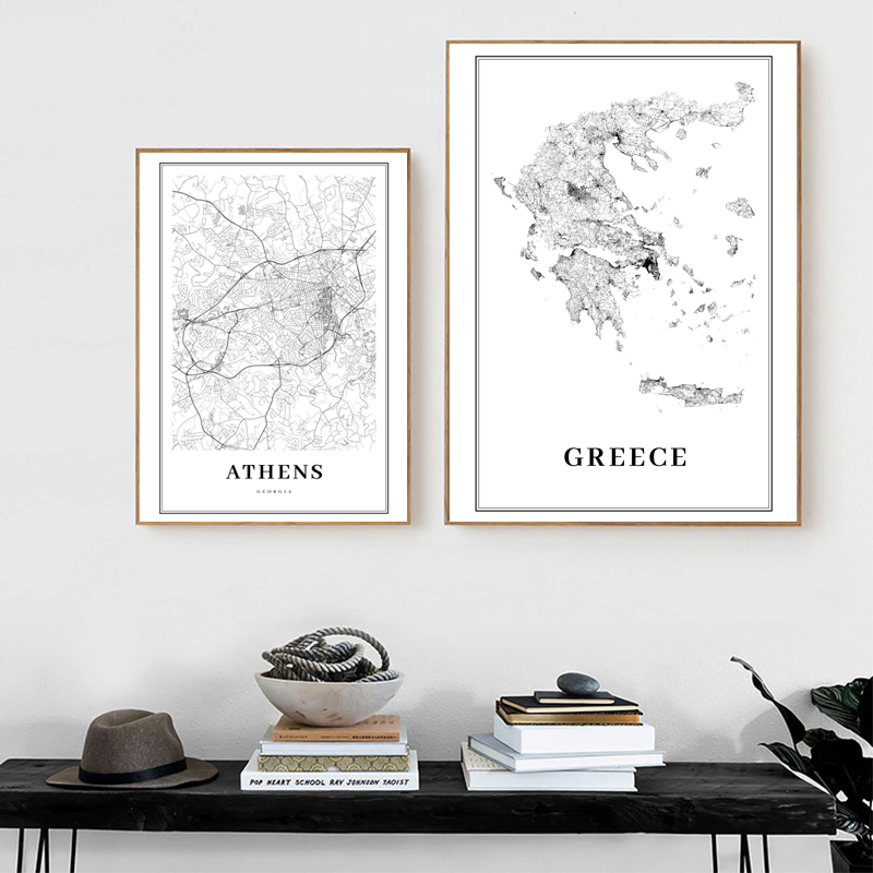 Hy Lạp Bản Đồ Đường Bộ Poster  - đánh giá và giá Custom Star Map