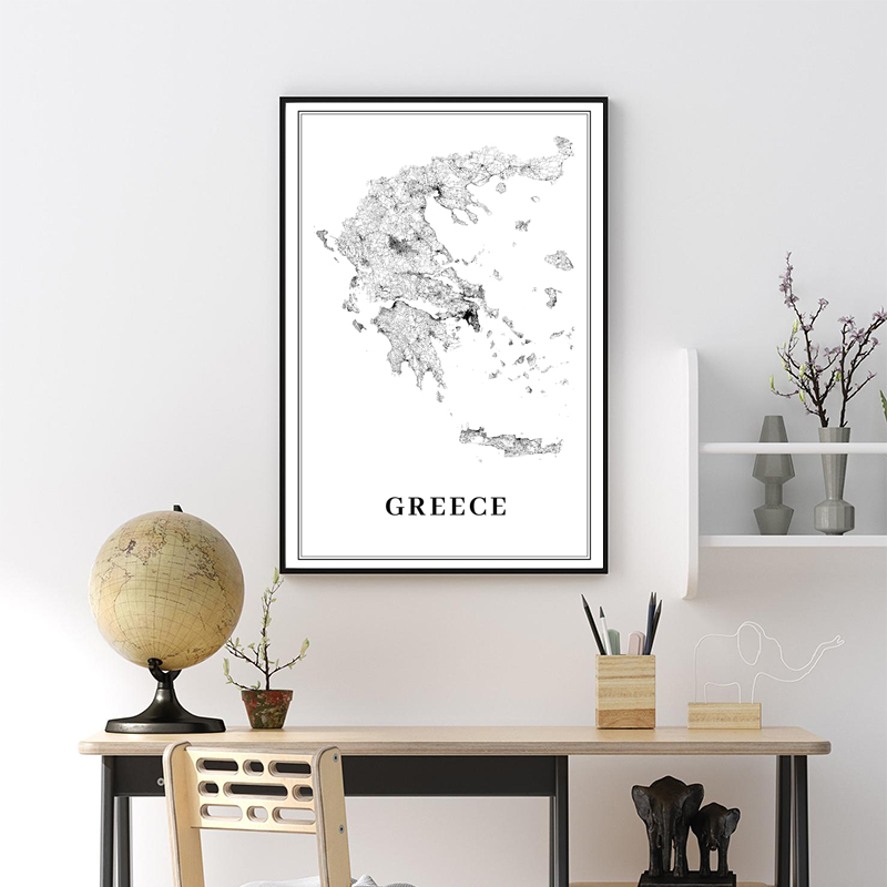 Hy Lạp Bản Đồ Đường Bộ Poster  - đánh giá và giá Custom Star Map