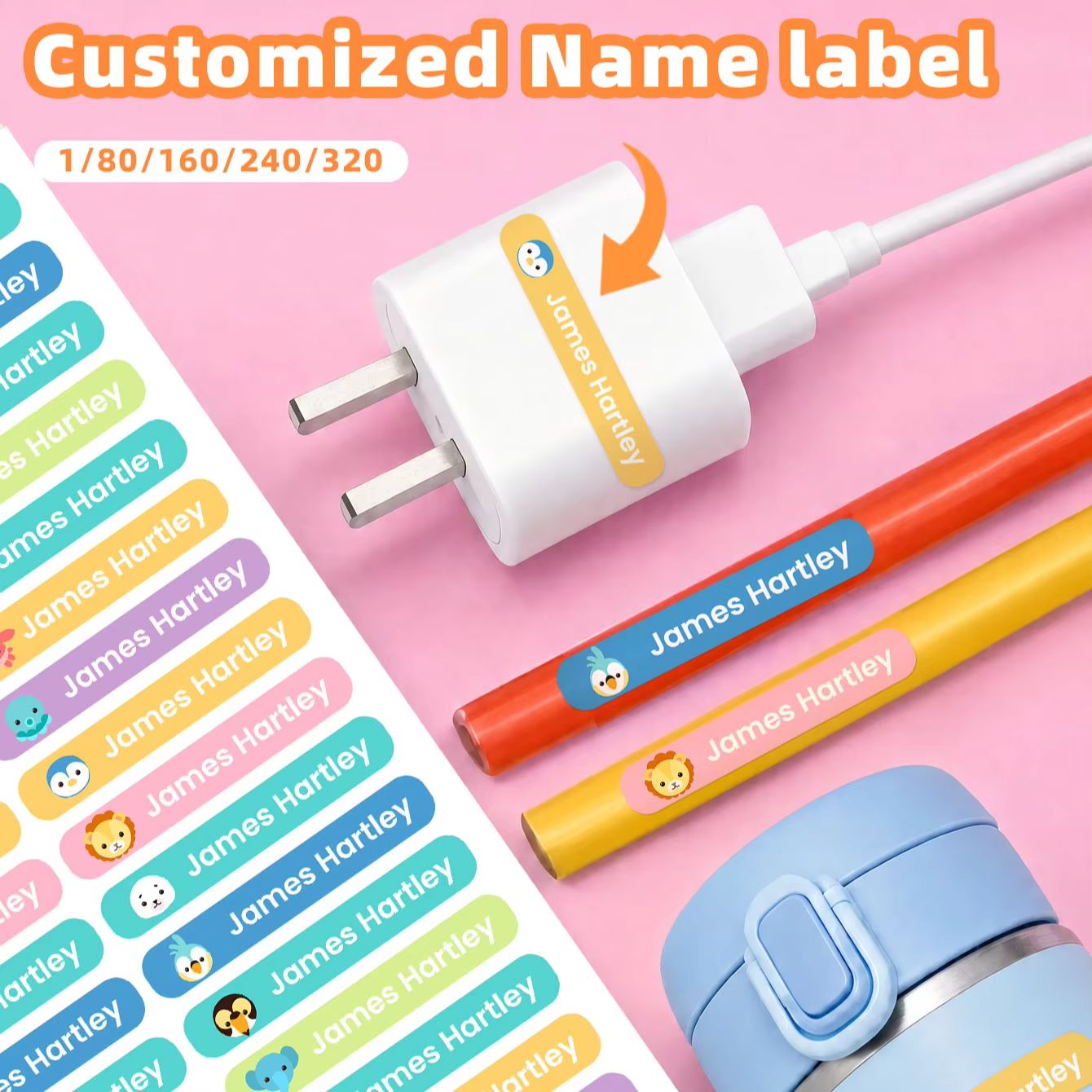 1-320PCS Custom Cartoon Name S - đánh giá và giá Personalized Name Box